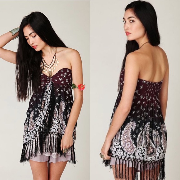 Free People Tops - ❤️ Free People Paisley Fringe Tube Top